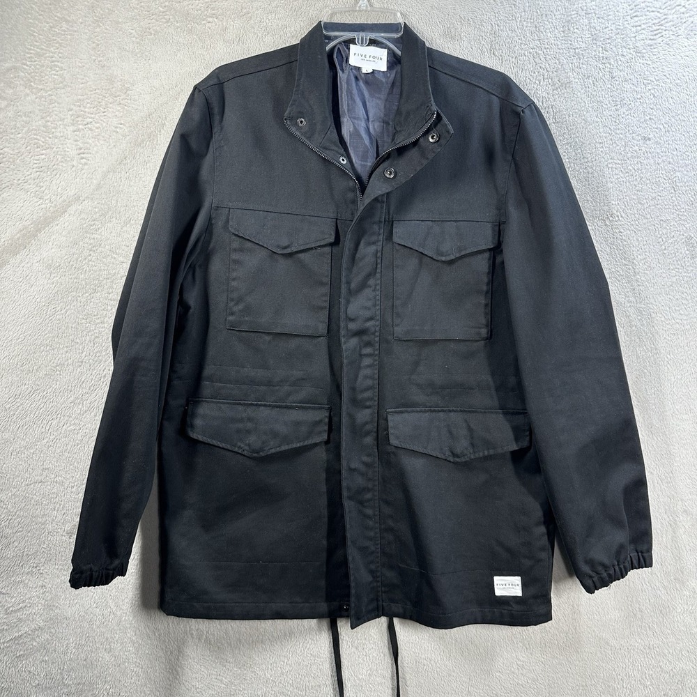 Five‎ Four Austin Field Jacket Men's Size L Black Utility Chore Coat Canvas